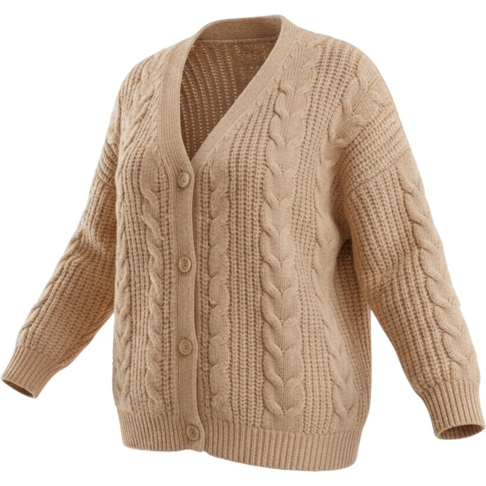 $475‎ Jenni Kayne S Alpaca Merino Wool Cable Knit Cardigan Sweater Camel Oatmeal